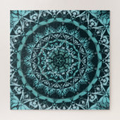 Puzzle Turquoise Dark Green Damask Mandala (Horizontal)