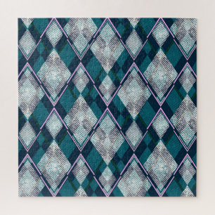 Puzzle Turquoise géométrique Rhombic Motif sans couture