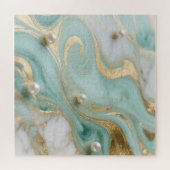 Puzzle Turquoise Marbre Perle Or Tourbillon (Horizontal)