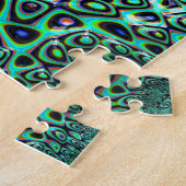 Puzzle Turquoise tachetée Octopus Fractal Abstrait Imposs (Côté)