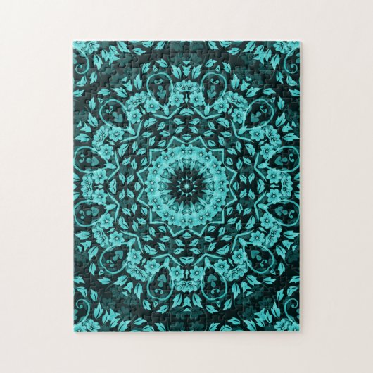 Puzzle Turquoise Turquoise Floral Mandala (Vertical)