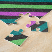 Puzzle Turquoise, Vert citron, Parties scintillant rose c (Côté)