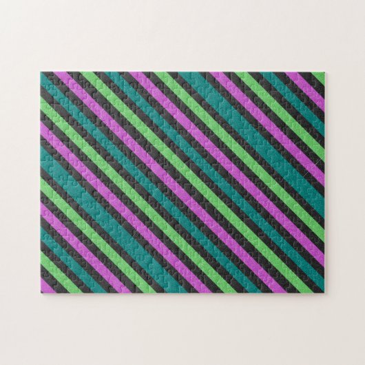 Puzzle Turquoise, Vert citron, Parties scintillant rose c (Horizontal)