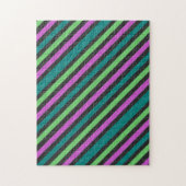 Puzzle Turquoise, Vert citron, Parties scintillant rose c (Vertical)