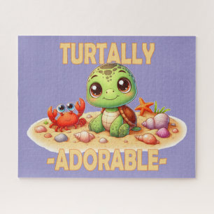 Puzzle Turtally Adorable fun pun Cute baby Turtle dessin