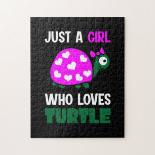 Puzzle Turtle Lover Une fille qui aime les tortues