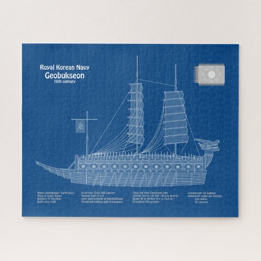 Puzzle Turtle Ship Geobukseon - Plan d'expédition ABD (Horizontal)