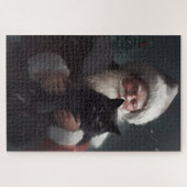 Puzzle Tuxedo Chat avec Noël Festif du Père Noël (Horizontal)