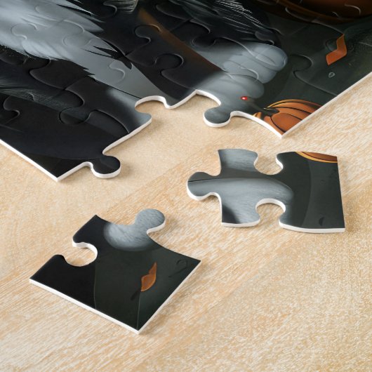 Puzzle Tuxedo Chat Halloween Éffrayant (Côté)