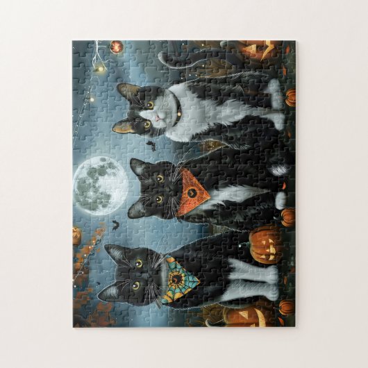 Puzzle Tuxedo Chat Halloween Éffrayant (Vertical)