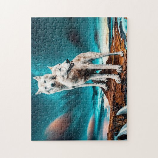 Puzzle Two Arctic Wolves (Vertical)