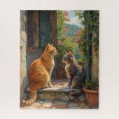 Puzzle Two cats on steps (Vertical)
