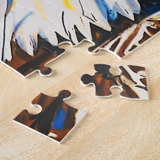 Puzzle Two Eagles Talking - Drapeau américain et Aigles c (Côté)