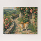 Puzzle Two Ginger Cats walking along a path (Horizontal)