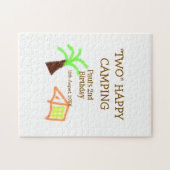 Puzzle Two happy camping 2nd birthday tree camp kids (Horizontal)