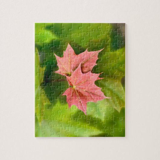 Puzzle Two maple leaves (Vertical)