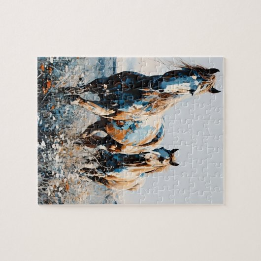Puzzle Two Paint Horses (Horizontal)