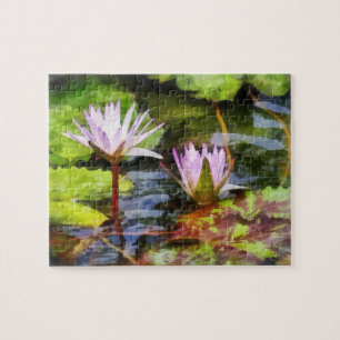 Puzzle Two Purple Water Lotus