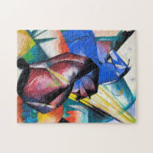 Puzzle Two red and blue horses by Franz Marc (Horizontal)
