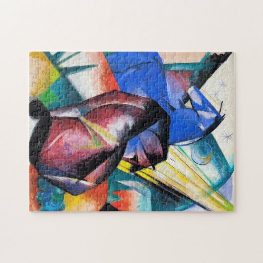 Puzzle Two red and blue horses by Franz Marc (Horizontal)