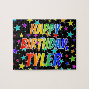 Puzzle "TYLER" Prénom, amusant "HEUREUX ANNIVERSAIRE"