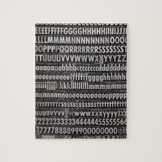 Puzzle Type de presse de police de caractères complet (Vertical)