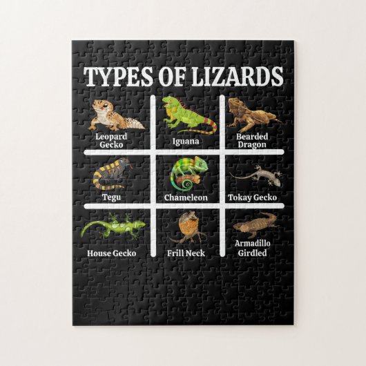 Puzzle Types de lézards Lizard Reptiles (Vertical)