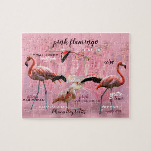 Puzzle Typographe rose Flamingo   Customized