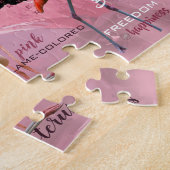 Puzzle Typographe rose Flamingo | Customized (Côté)