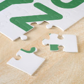Puzzle Typographie Alphabet amusante Simple Vert Bleu (Côté)
