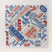 Puzzle Typographie de baseball Rouge Blanc Bleu Bleu Trap (Horizontal)
