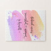 Puzzle Typographie de l'aquarelle rose chic pour femme (Horizontal)