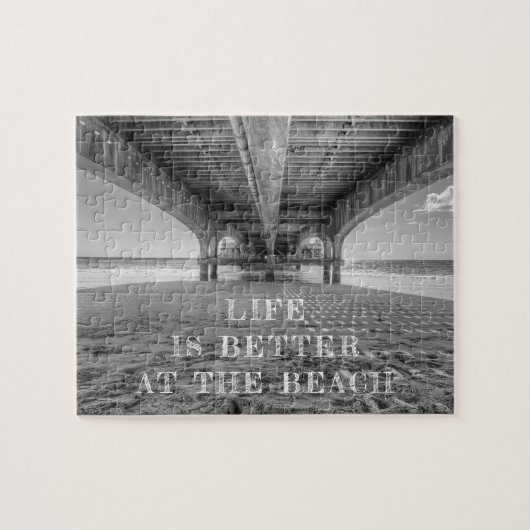 Puzzle Typographie de photo noir et blanc de la vie de pl (Horizontal)