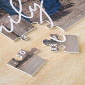 Puzzle Typographie de script de photo de famille élégante (Côté)