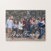 Puzzle Typographie de script de photo de famille élégante (Horizontal)
