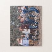 Puzzle Typographie de script de photo de famille élégante (Vertical)