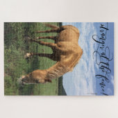 Puzzle Typographie du cheval "Un inconnu à la clôture" (Horizontal)