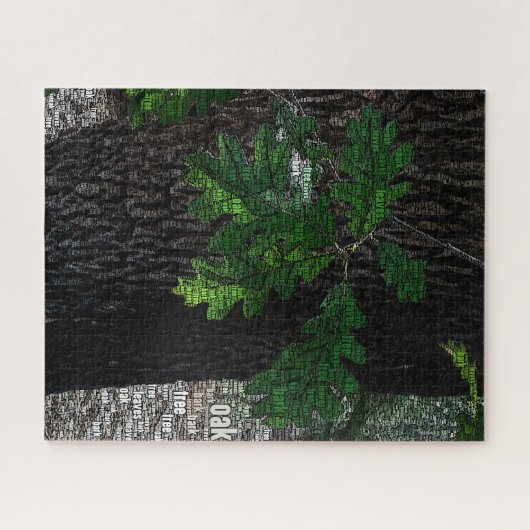 Puzzle Typographie Embedded Word Cloud Tree Feuilles et é (Horizontal)