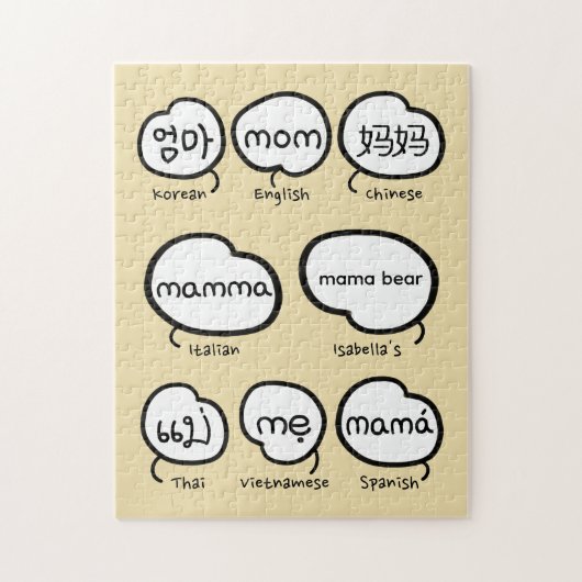Puzzle Typographie manuscrite de maman pour la fête des m (Vertical)
