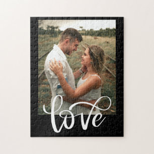 Puzzle Typographie moderne noir et blanc Photo Valentine