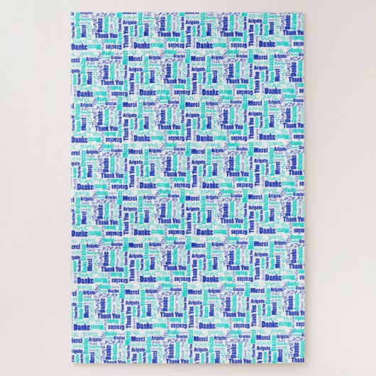 Puzzle Typographie multilingue Merci Blues (Vertical)