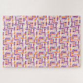 Puzzle Typographie multilingue Merci Orange violet (Horizontal)