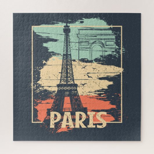 Puzzle Typographie parisienne : affiche Eiffel abstraite. (Vertical)