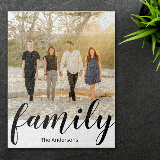 Puzzle Typographie simple moderne Photo de famille person