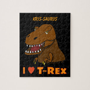Puzzle Tyranosaurus Rex Dinosaur Nom personnalisé Jigsaw
