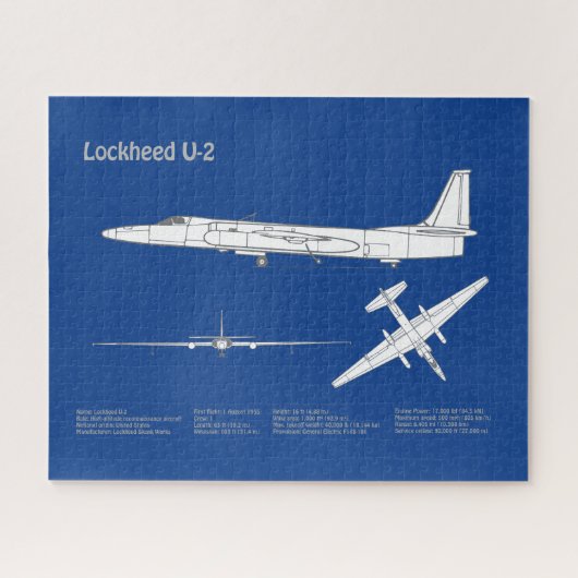 Puzzle U-2 Dragon Lady - Plan directeur de l'avion ABD (Horizontal)