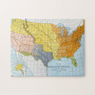 PUZZLE U.S. CARTE, 1776-1884