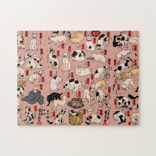 Puzzle Ukiyo-e Chat Japonais Vintage : Kuniyoshi