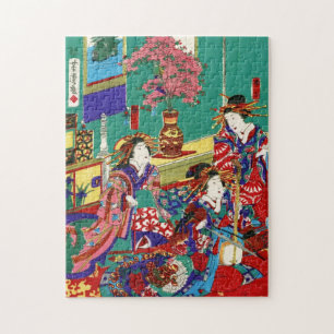 Puzzle ukiyo-e geisha, vintage japonaise Cool