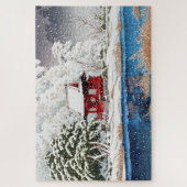 Puzzle ukiyoe - hasui - m06 - Neige à l'entrée du sanctua (Vertical)